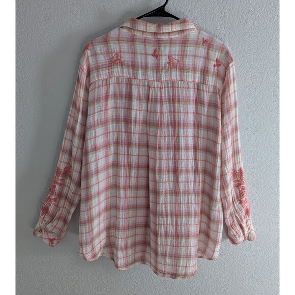 Johnny Was Orla Oversized Cotton Tunic Women's Size Small Pink Embroidered Top - Picture 5 of 8